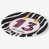 13歳ガールゼブラストライプトレンディー誕生日 ペーパープレート (アングル)