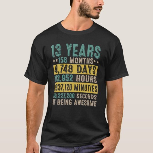 13歳ギフトヴィンテージ13誕生日Co Tシャツ (正面)