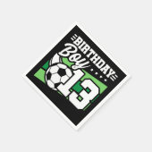 13歳サッカーサッカーキッズ13誕生日少年 スタンダードカクテルナプキン (角)