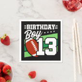 13歳サッカーパーティーテーマ13th誕生日ボーイ スタンダードカクテルナプキン (インサイチュ)