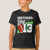 13歳サッカーパーティーテーマ13th誕生日ボーイ tシャツ (正面)