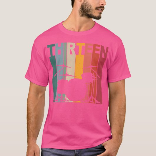 13歳シャツ13誕生日ボードラマー・ドラム Tシャツ (正面)