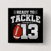 13歳タックルサッカーパーティー13誕生日 缶バッジ (正面)
