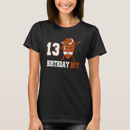 13歳ダビングサッカー13誕生日ボーイテ Tシャツ (正面)