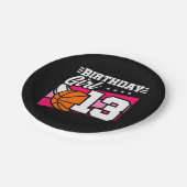 13歳バスケットボールパーティー13誕生日ガール ペーパープレート (アングル)