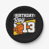 13歳バスケットボールパーティー13誕生日少年 ペーパープレート (正面)