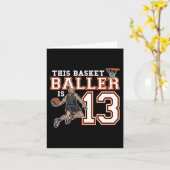 13歳バスケットボール誕生日パーティーバスケ選手 カード (黄色い花)