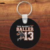 13歳バスケットボール誕生日パーティーバスケ選手 キーホルダー (正面)
