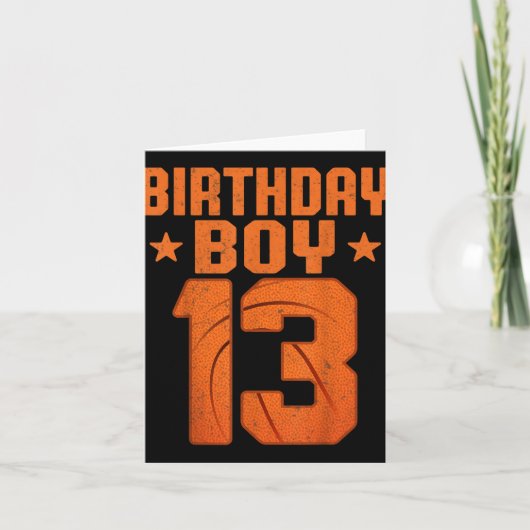 13歳バスケットボール選手第13誕生日少年 カード (正面)