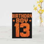 13歳バスケットボール選手第13誕生日少年 カード (黄色い花)