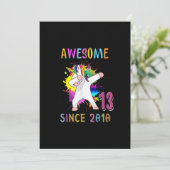 13歳ユニコーン浮き13誕生日少女T 招待状 (スタンド正面)