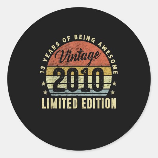 13歳ヴィンテージ2010年限定版13th Bir ラウンドシール (正面)