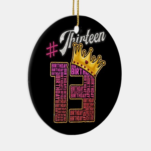 13歳公式10代の若者13誕生日 セラミックオーナメント (右)