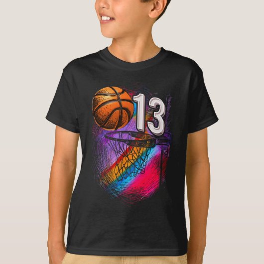13歳13誕生日バスケットボール部10代の員 Tシャツ (正面)