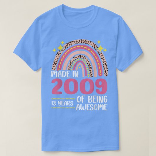 13歳13誕生日2009生まれ年女子ガール Tシャツ (デザイン正面)