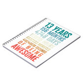 13歳156カ月素晴らし13誕生日 ノートブック (左側)