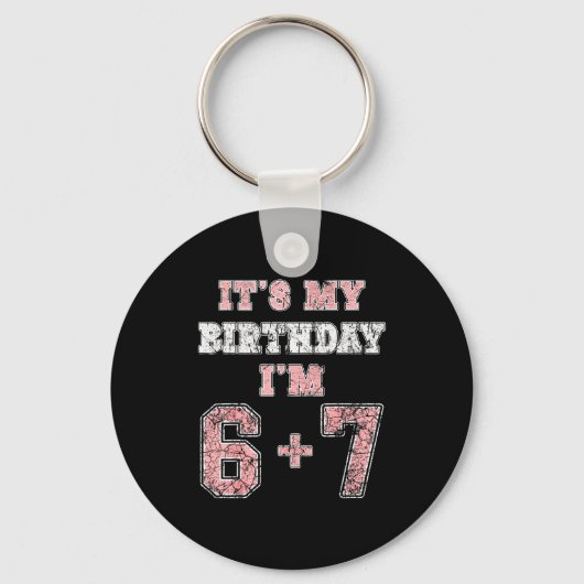 13歳 誕生日 おもしろ 六 七 ティーン お祝い 13才 キーホルダー (正面)
