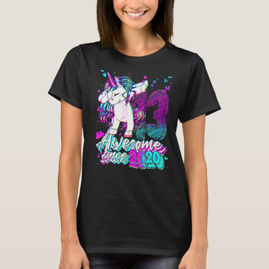 13歳 誕生日 ユニコーン ダビング 13才 Tシャツ (正面)