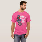13歳Bmxバースデーパーティーボーイズダートバイクレース Tシャツ (正面フル)