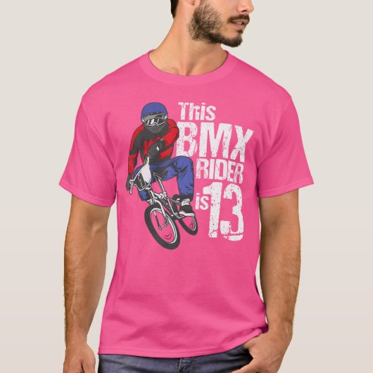 13歳Bmxバースデーパーティーボーイズダートバイクレース Tシャツ (正面)