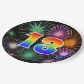 13番目のイベント-おもしろい,カラフルレはっきりしたインボー13 ペーパープレート (アングル)