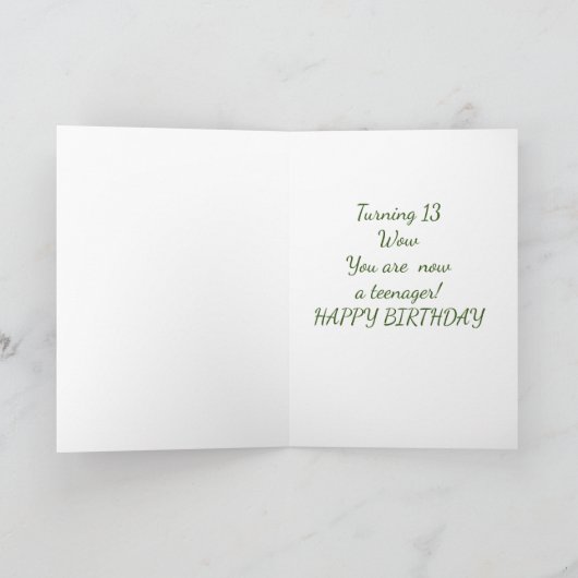 **13番目の誕生日と美しい**カード カード (内部)