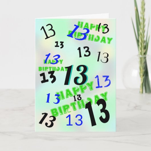 13番目の誕生日カード カード (正面)