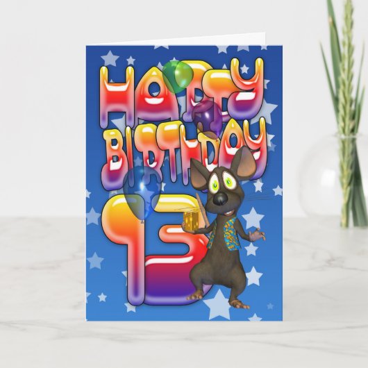 13番目の誕生日カード、ハッピーバースデー カード (正面)