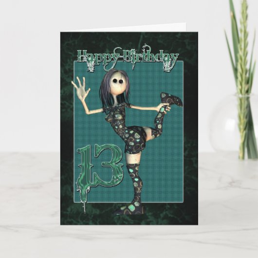 13番目の誕生日カード(Monies H.I.P Rag Doll付き) カード (正面)