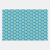 13番目の誕生日番号グリーンブルー ラッピングペーパーシート (正面3)