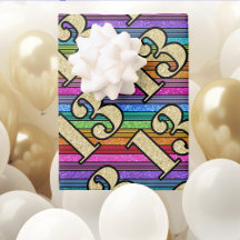 13番目の誕生日金ゴールドナンバーズレインボーストライプグリッター