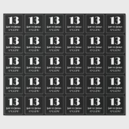 13番目の誕生日-アールデコの検索"13"，名前 ラッピングペーパー