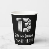 13番目の誕生日:インスパイアアールデコの外観：「13」 +名前 紙コップ (正面)
