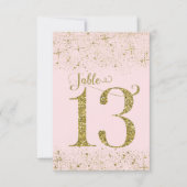 13番　ブッシュピンクゴールドグリッター　テーブルナンバー 招待状 (正面)