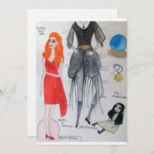 13紙人形 招待状 (正面/裏面)