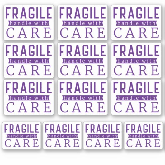 13紫の細い取っ気に手で小規模企業 シール (正面)