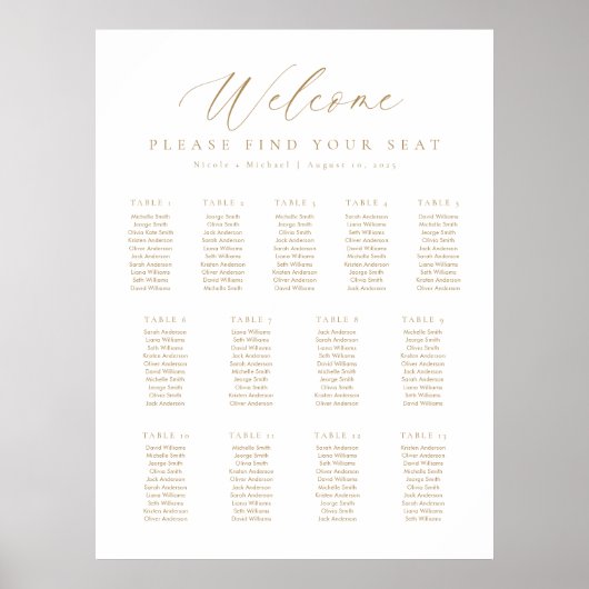 13表ウェルカムシーティングチャート ポスター (正面)