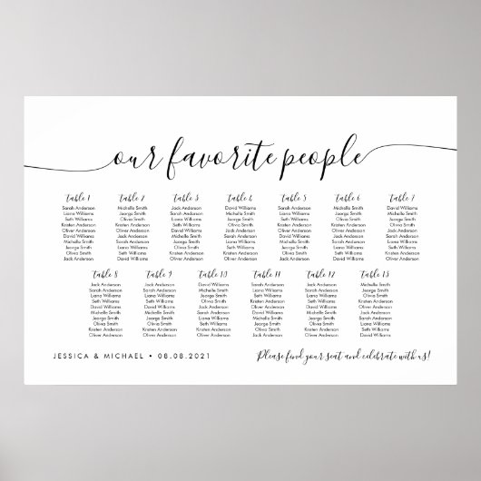 13表エレガント人お気に入りの席表 ポスター (正面)