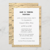 13誕生日カスタムエージネーム水シンプルトレンディー 招待状 (正面/裏面)