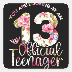 13誕生日ガールズ13年10代の10代の若者 スクエアシール