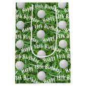 13誕生日ゴルフボールオングラスメディア抱き枕 ミディアムペーパーバッグ (裏面)