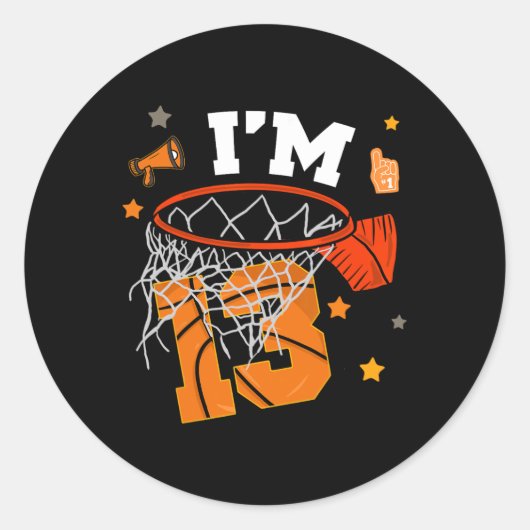 13誕生日スケットルボーイ13歳13歳 ラウンドシール (正面)