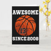 13誕生日スケットルラバーギフト13歳ヴィンタ カード (黄色い花)