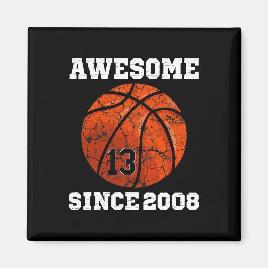 13誕生日スケットルラバーギフト13歳ヴィンタ マグネット (正面)