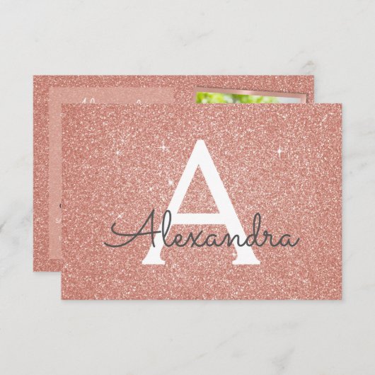 13誕生日スパークルバラ金ゴールド赤面ピンク写真 招待状 (正面/裏面)