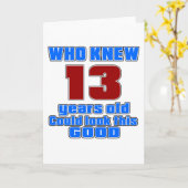 13誕生日デザイン カード (黄色い花)