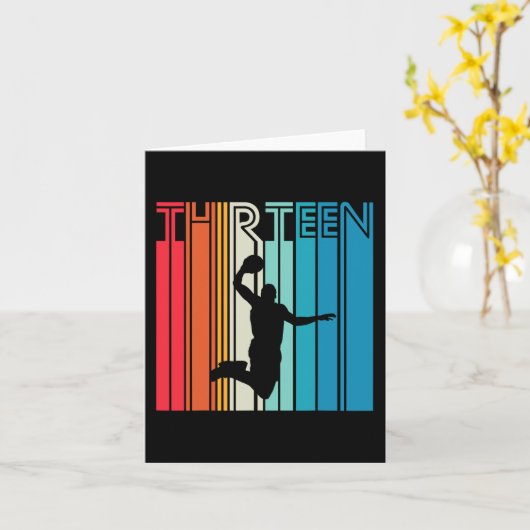 13誕生日バスケットボールラバーギフト13歳R カード (黄色い花)