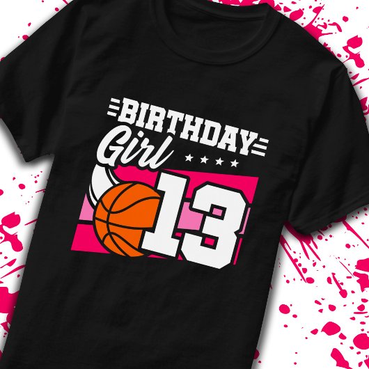 13誕生日バスケットボール誕生日13歳ガール Tシャツ