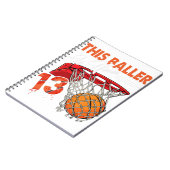 13誕生日バスケットボールTおもしろいシャツ13歳 ノートブック (左側)