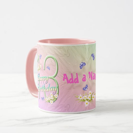 13誕生日バタフライガーデンマグ マグカップ (正面左)